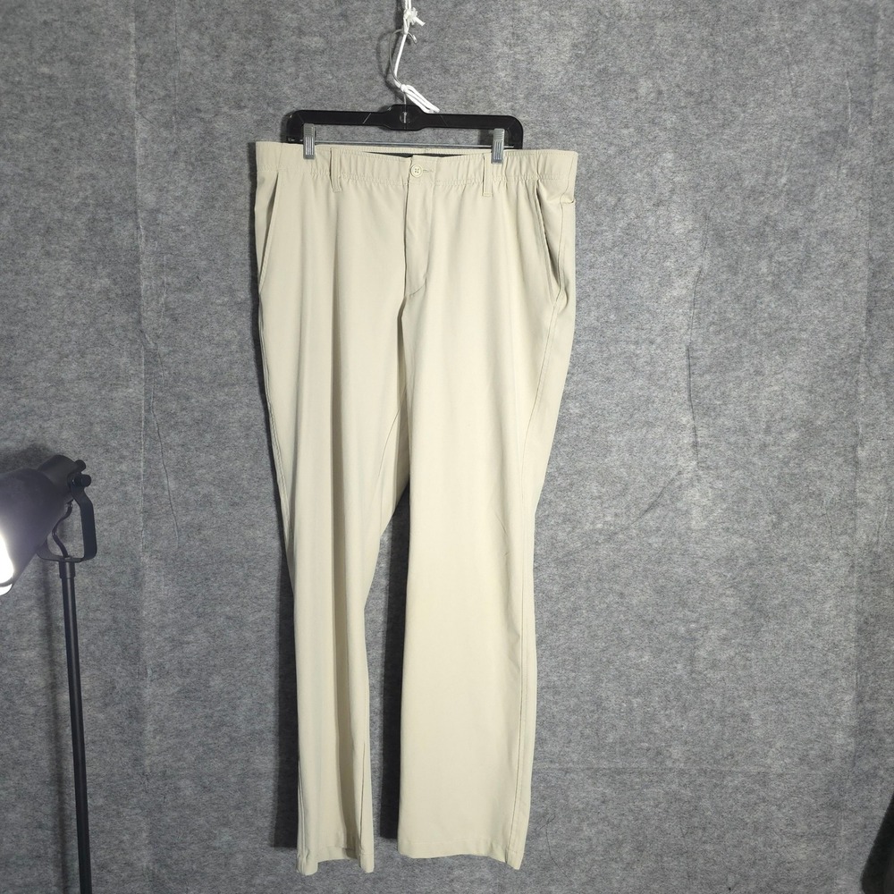 Under Armour Golf Pants Mens 38x32 Beige Performance Stretch Straight 1364407
